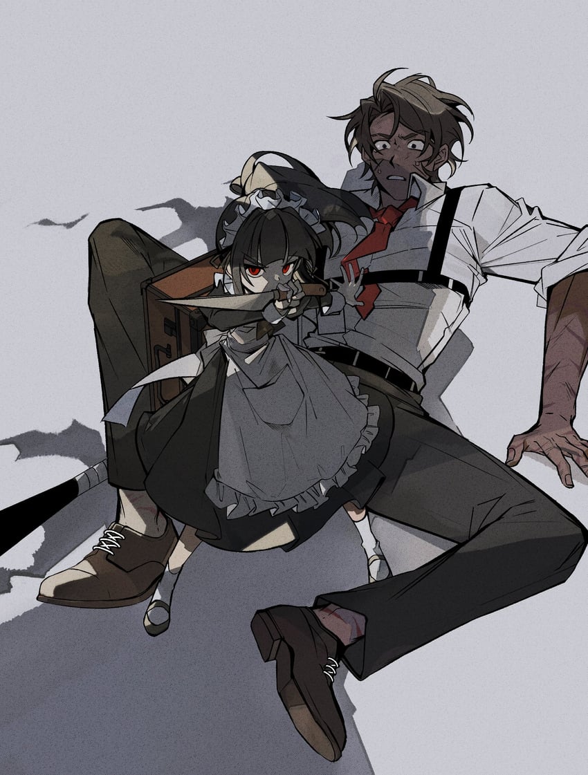 ryoshu, heathcliff, and erlking heathcliff (project moon and 1 more) drawn by meatpie72