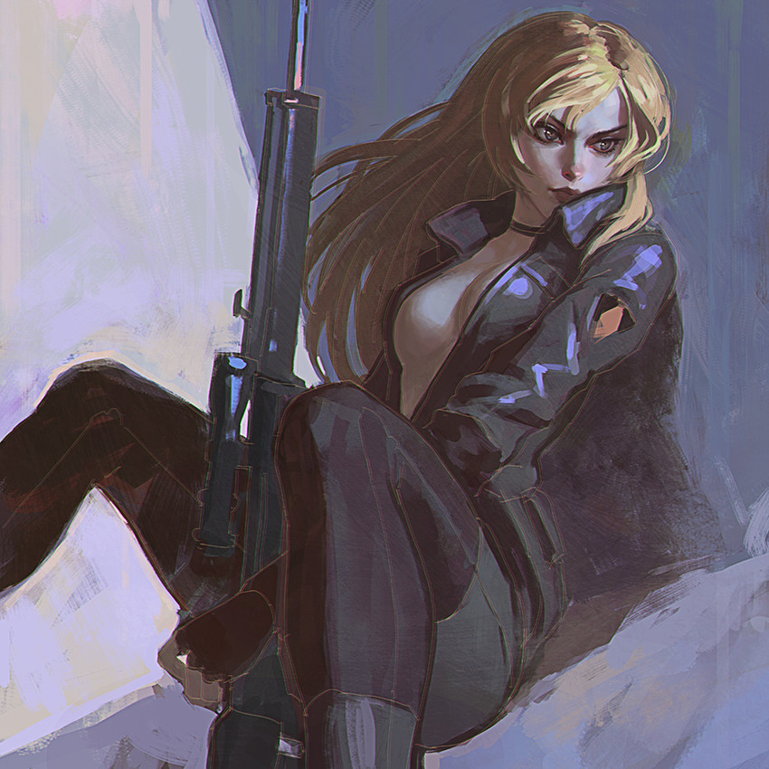 sniper wolf (metal gear and 1 more) drawn by ilya_kuvshinov