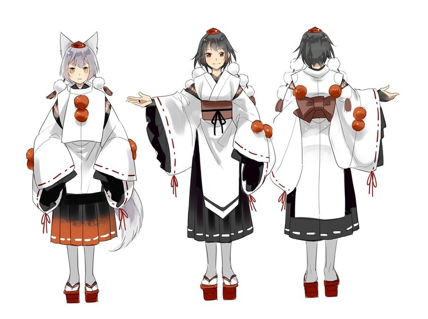 shameimaru aya and inubashiri momiji (touhou) drawn by koma_midori