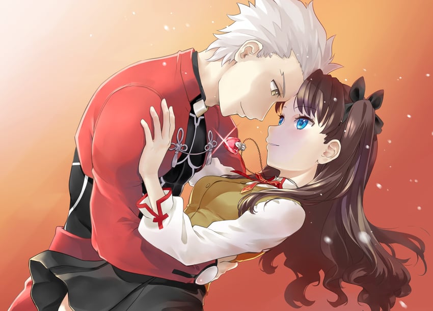 tohsaka rin and archer (fate and 1 more) drawn by rori_chuushin