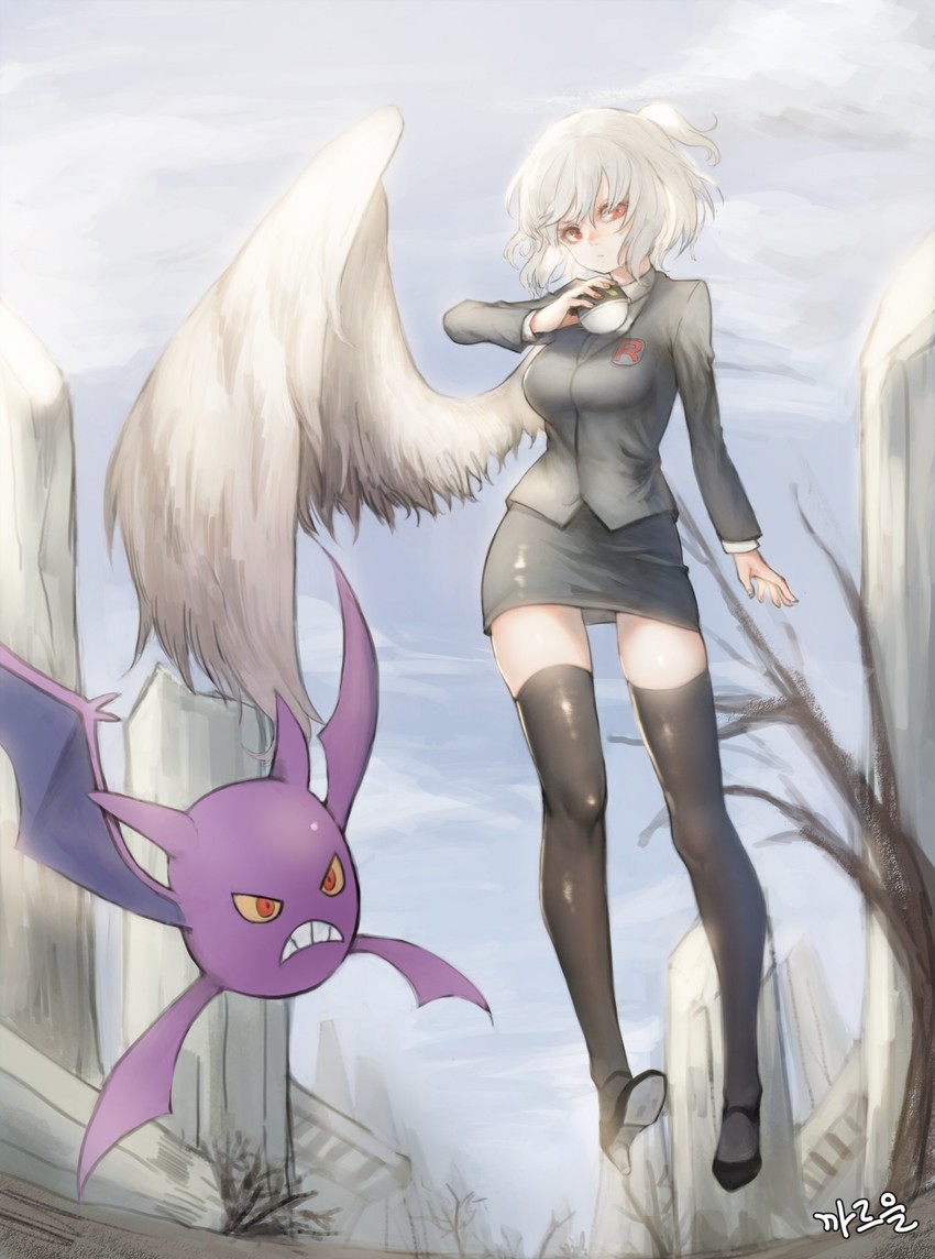 kishin sagume and crobat (touhou and 1 more) drawn by heoningu