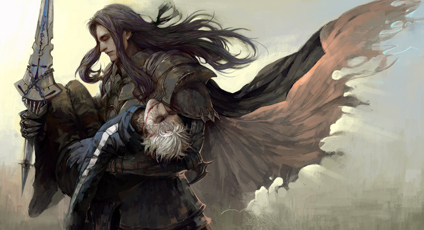 matou kariya, berserker, and lancelot (fate and 1 more) drawn by white-corner