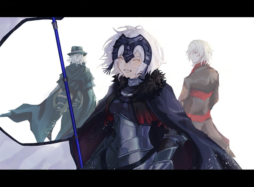 jeanne d'arc alter, edmond dantes, and antonio salieri (fate and 1 more) drawn by fuyotan