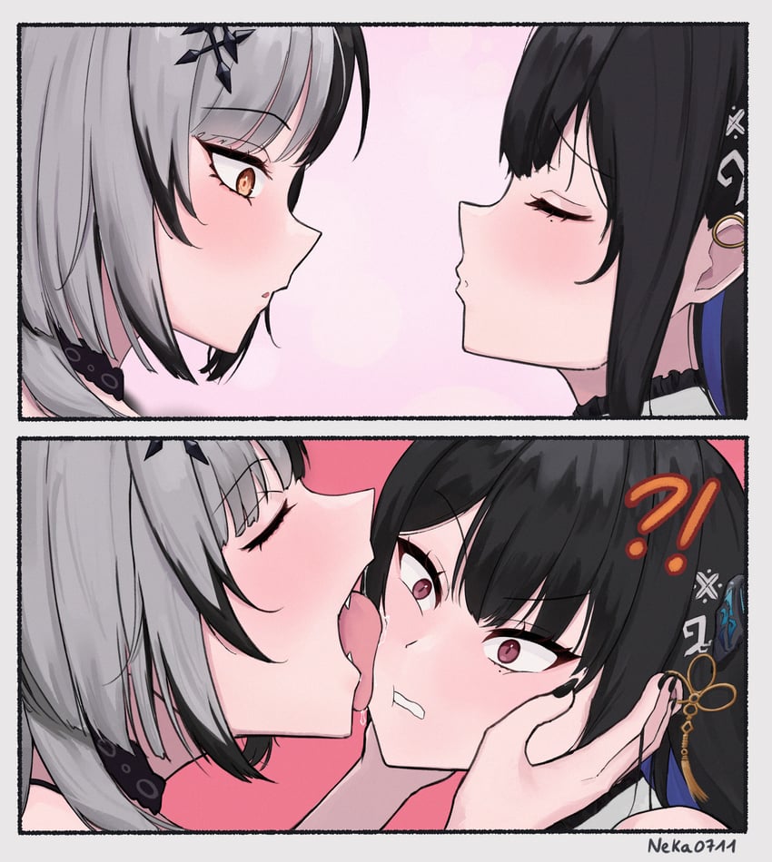 shiori novella and nerissa ravencroft (hololive and 1 more) drawn by neka_(neka0711)