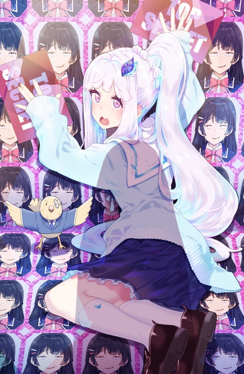 tsukino mito, lize helesta, and sebastian piyodore (nijisanji) drawn by shirogami_seisho