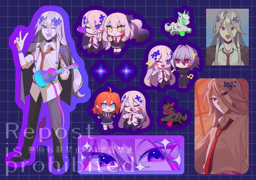 fujimaru ritsuka, marie antoinette, antonio salieri, wolfgang amadeus mozart, marie antoinette alter, and 1 more (fate and 1 more) drawn by yukkuri_(fumoyun)