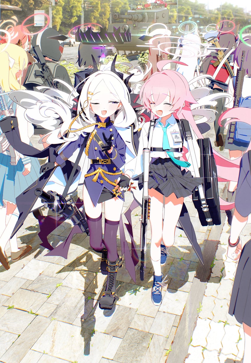 hina, hoshino, aru, miyako, ibuki, and 8 more (blue archive) drawn by bm_tol