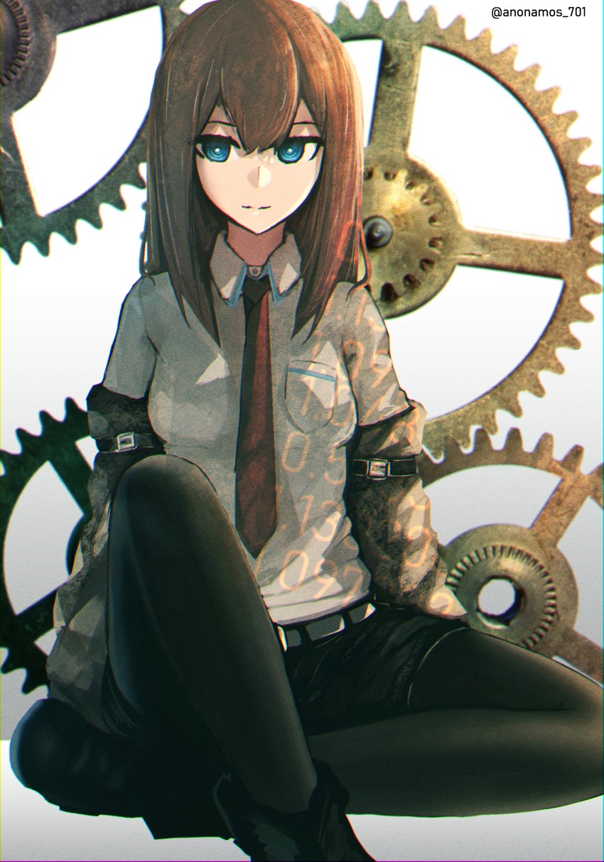 makise kurisu (science adventure and 1 more) drawn by advarcher