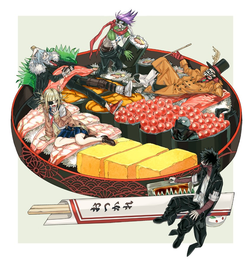 toga himiko, dabi, shigaraki tomura, twice, mr. compress, and 1 more (boku no hero academia) drawn by gb0071fg