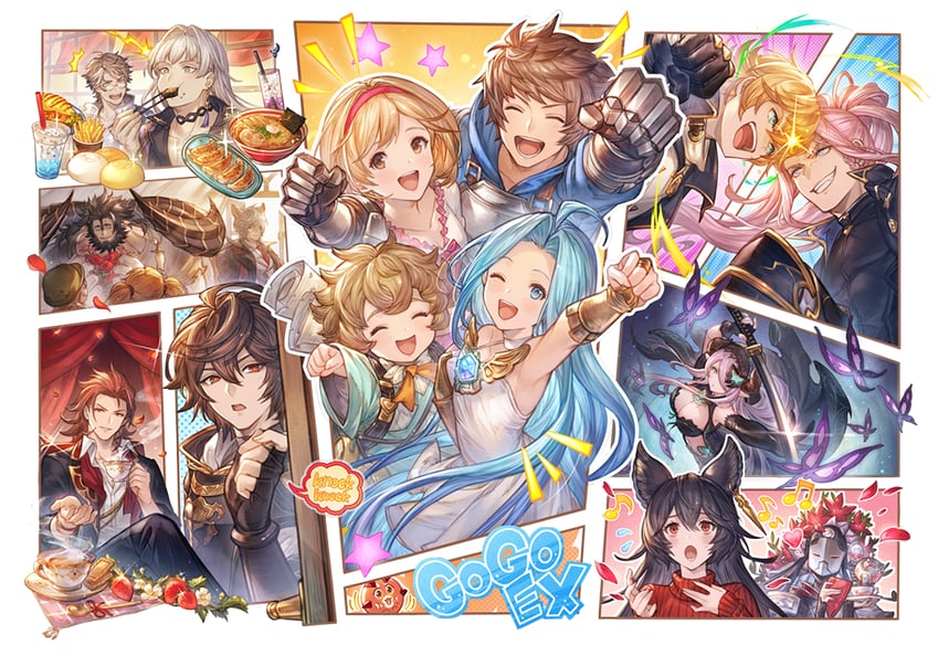 djeeta, narmaya, gran, sandalphon, lyria, and 11 more (granblue fantasy) drawn by minaba_hideo