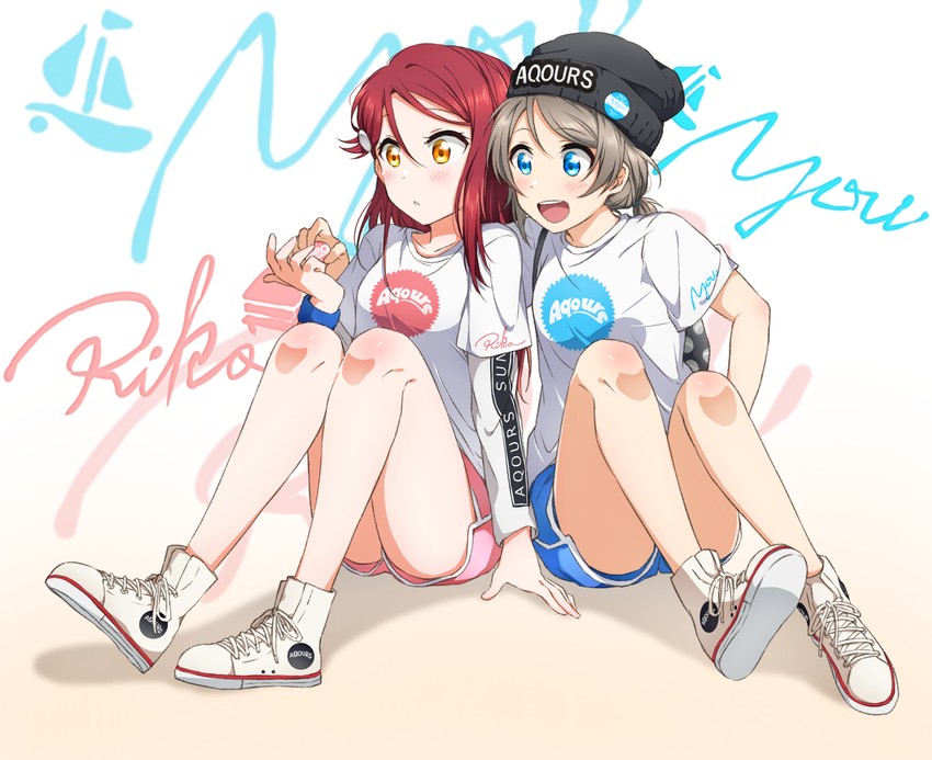 watanabe you and sakurauchi riko (love live! and 1 more) drawn by yuchi_(salmon-1000)