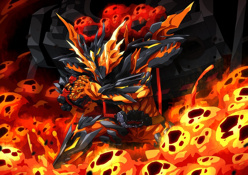 kamen rider cross-z and kamen rider cross-z magma (kamen rider and 1 more) drawn by otokamu