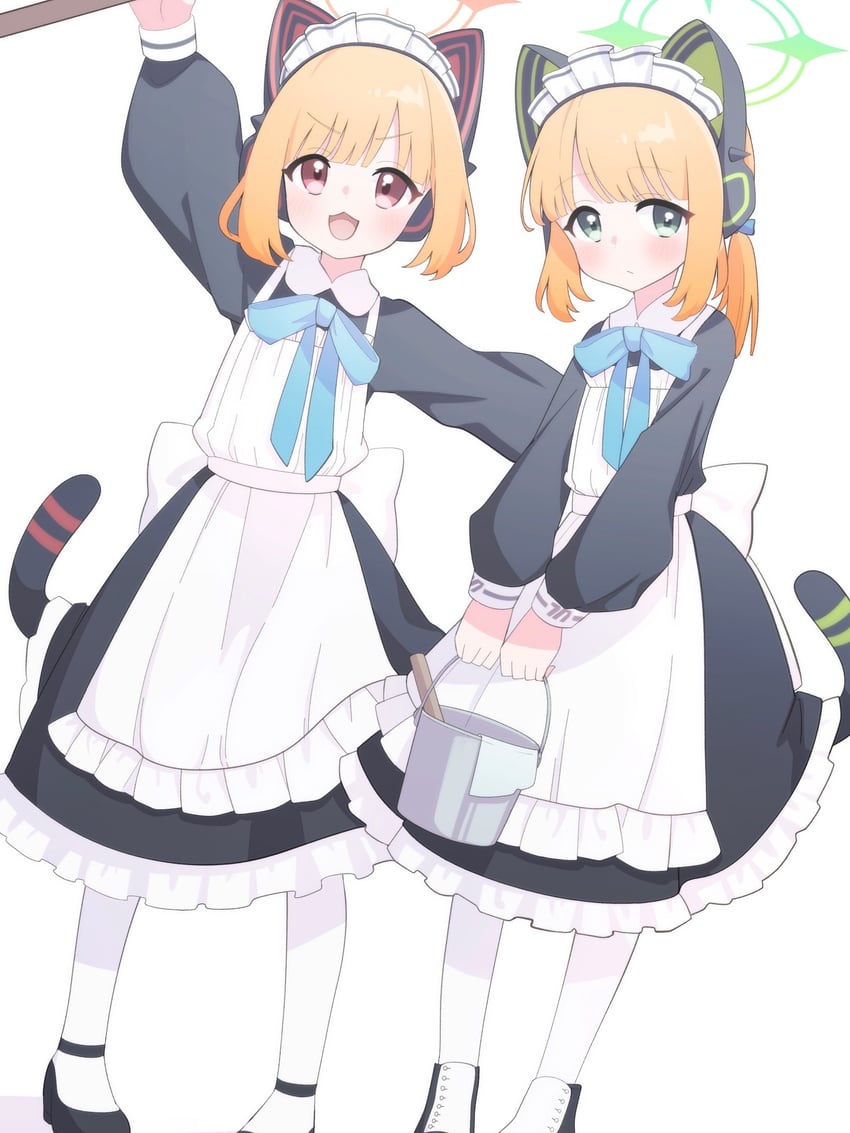 momoi and midori (blue archive) drawn by petako_(ptpt_k)