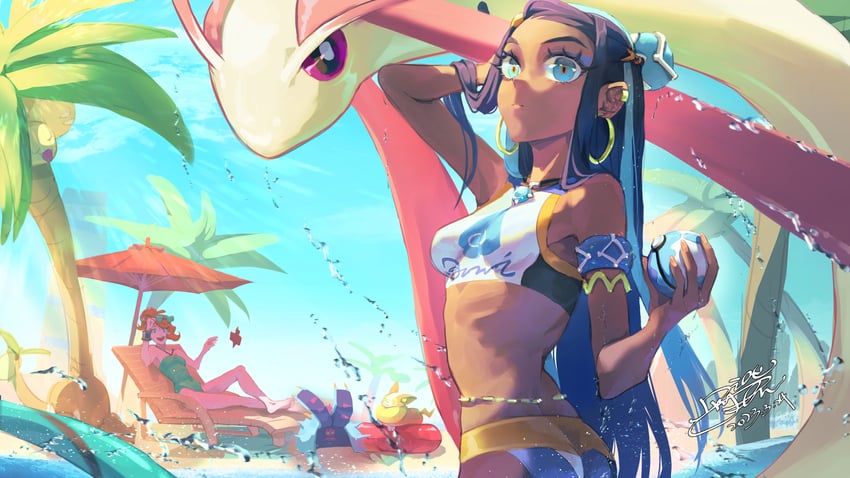 rotom, nessa, sonia, rotom phone, yamper, and 3 more (pokemon and 1 more) drawn by coo2co2