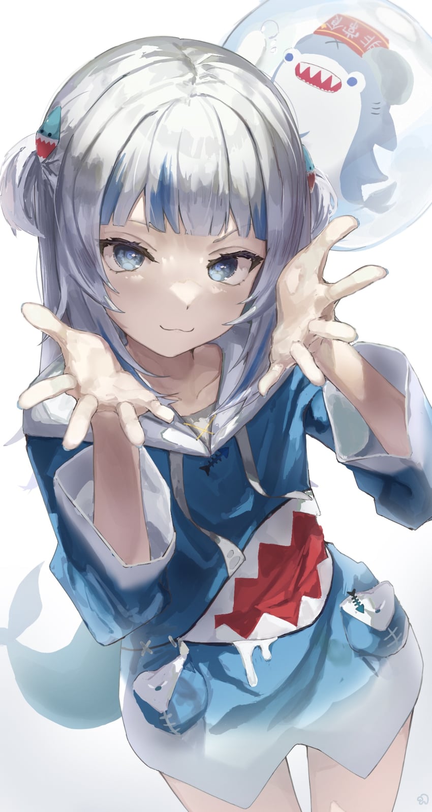 gawr gura and bloop (hololive and 1 more) drawn by lazyramen