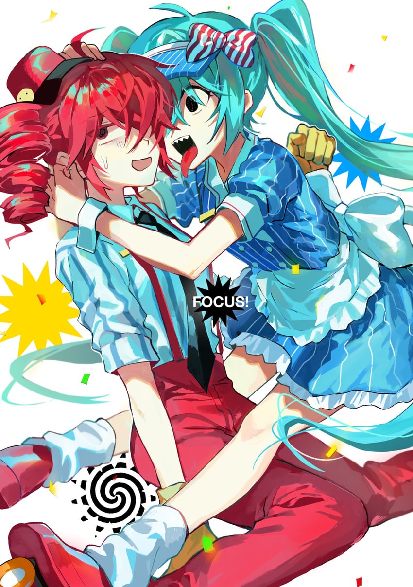 hatsune miku and kasane teto (vocaloid and 2 more) drawn by samsap