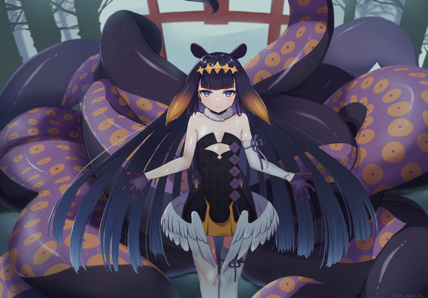 ninomae ina'nis (hololive and 1 more) drawn by umedoufu