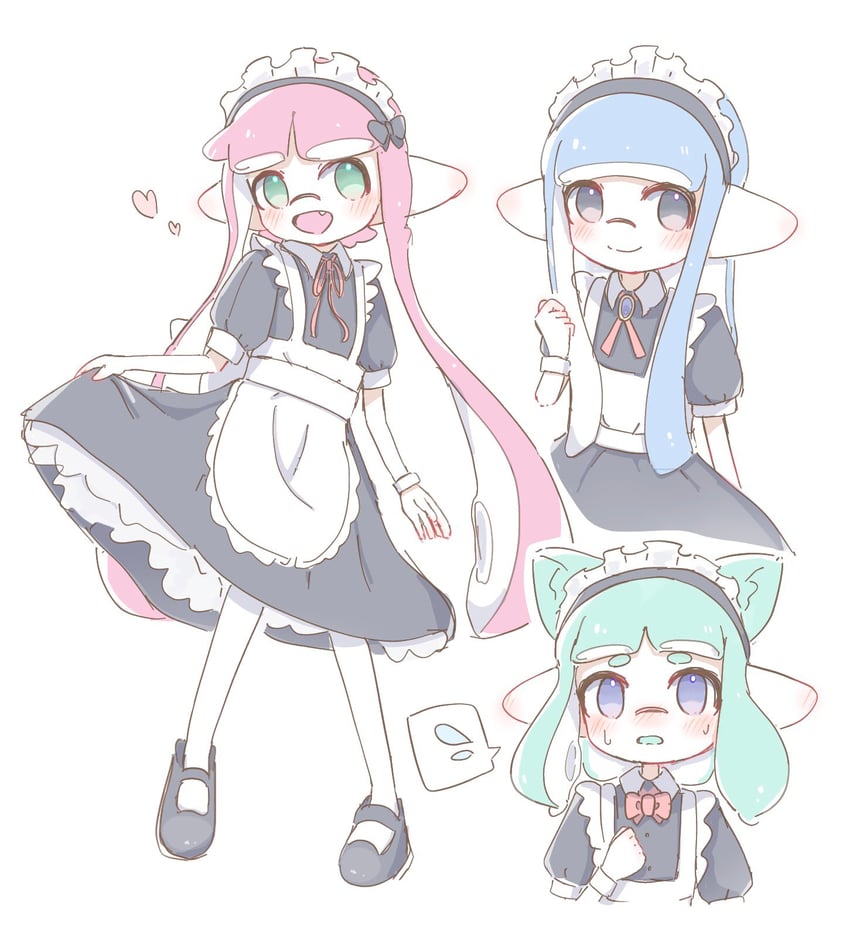 inkling player character and inkling girl (splatoon) drawn by neko0013