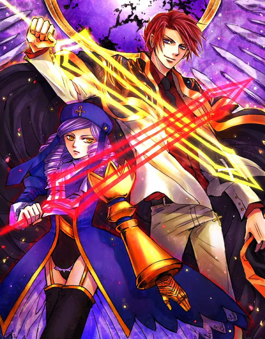 ushiromiya battler and dlanor a. knox (umineko no naku koro ni) drawn by kaoru