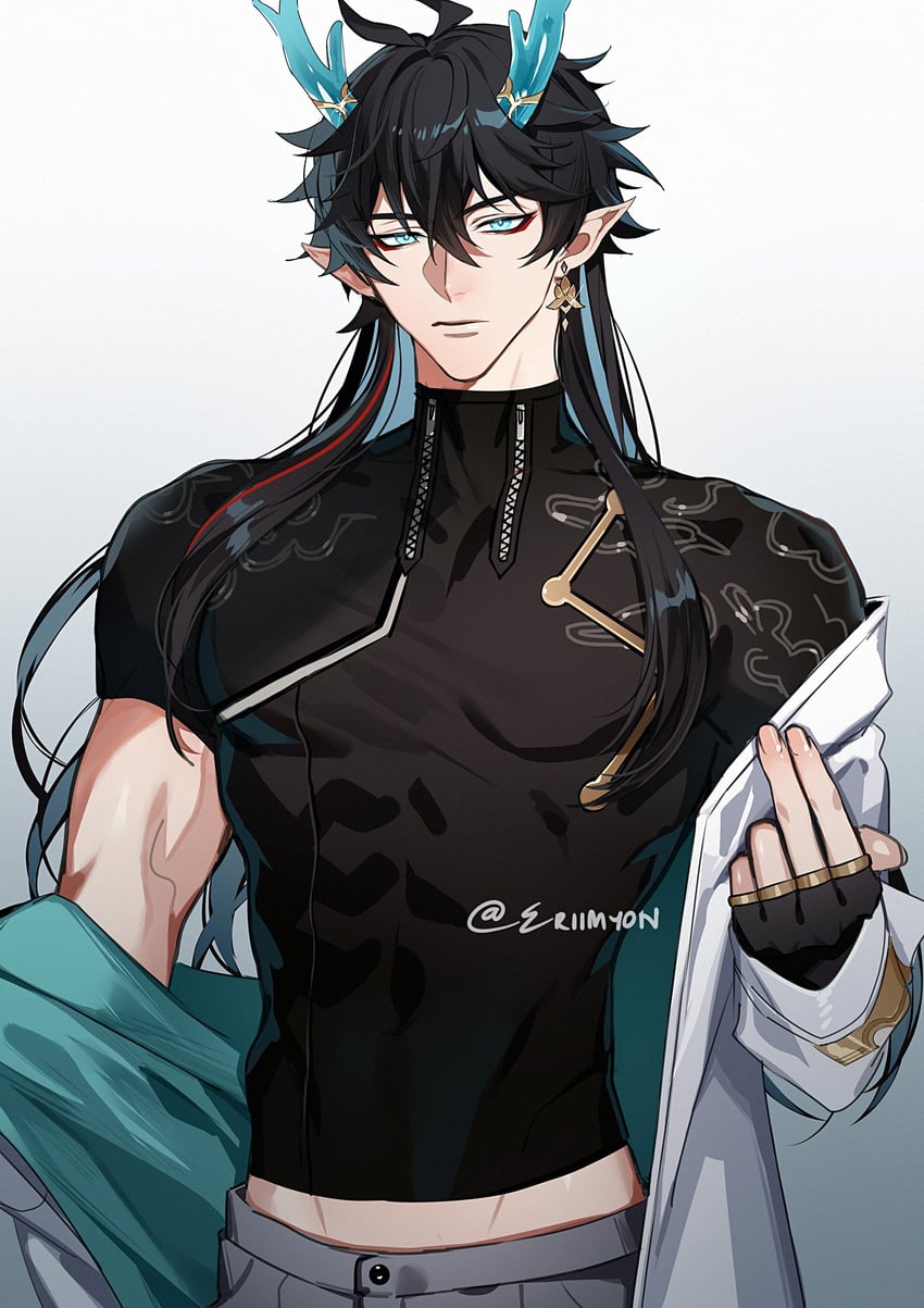dan heng (honkai and 1 more) drawn by eriimyon