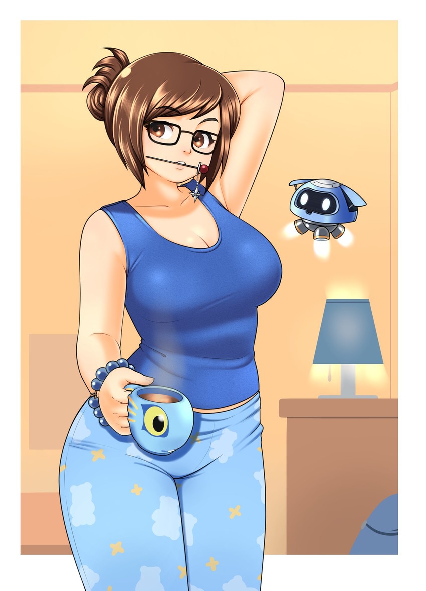 mei and snowball (overwatch and 1 more) drawn by eron