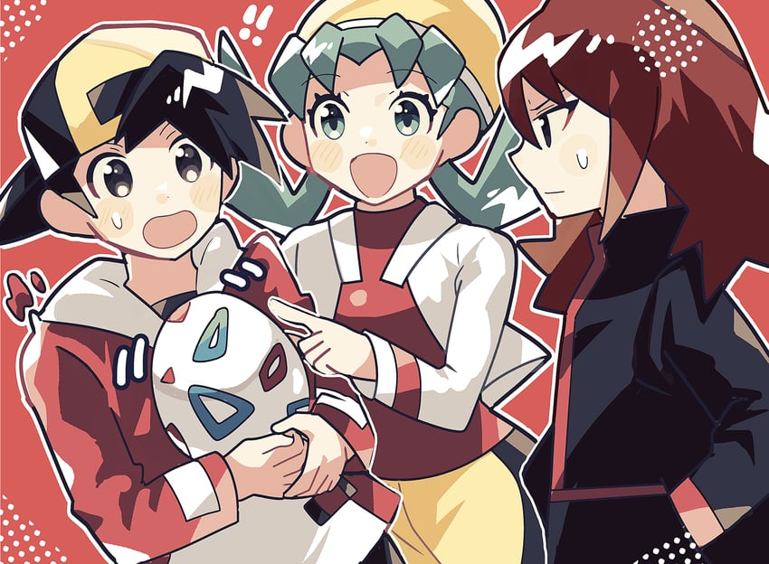 ethan, silver, and kris (pokemon and 1 more) drawn by anidler91
