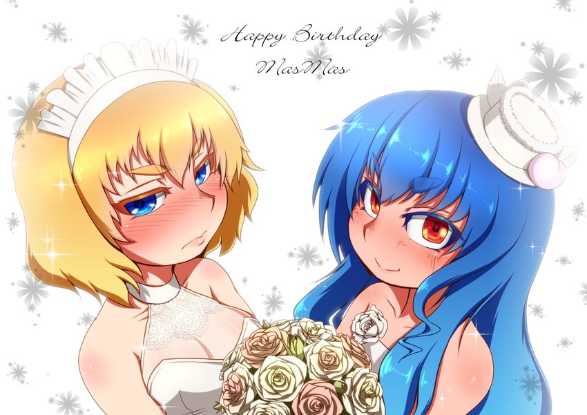 alice margatroid and hinanawi tenshi (touhou) drawn by tora_(trampjing)