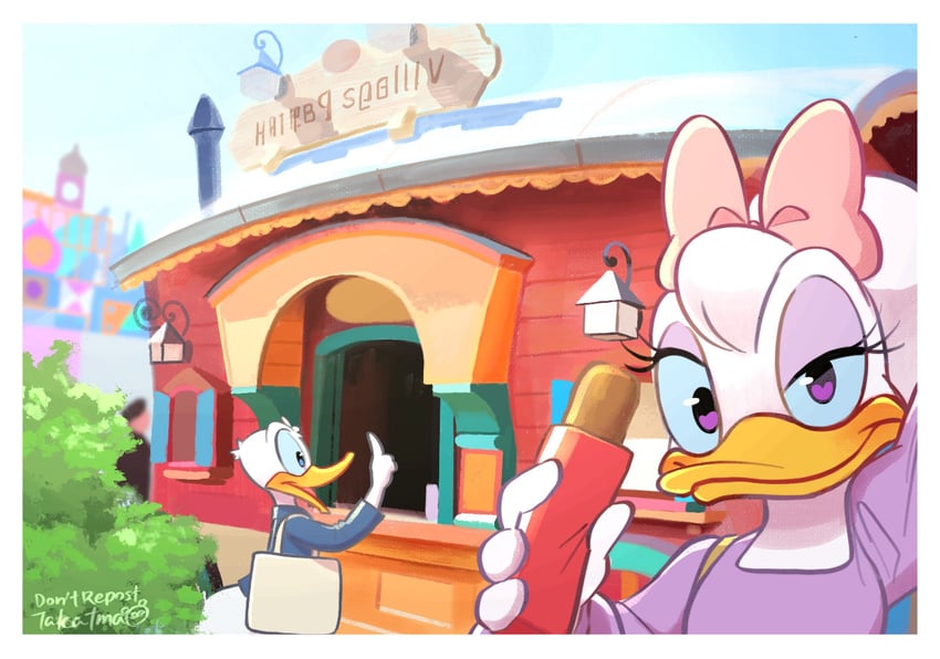 donald duck and daisy duck (mickey mouse & friends) drawn by takatmaorange