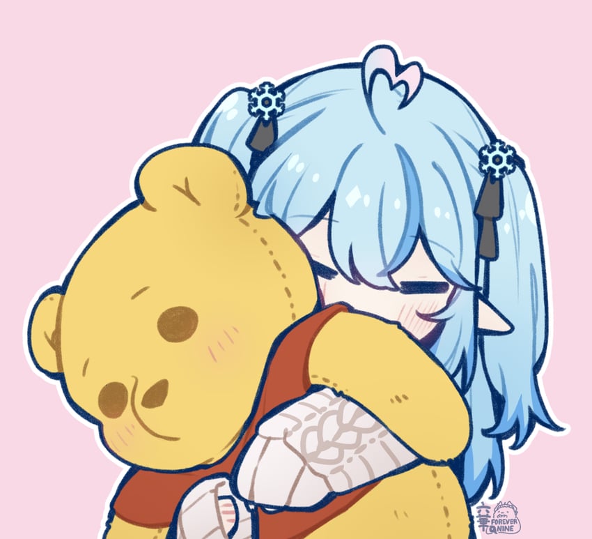 yukihana lamy and pooh (hololive and 1 more) drawn by forever9nine
