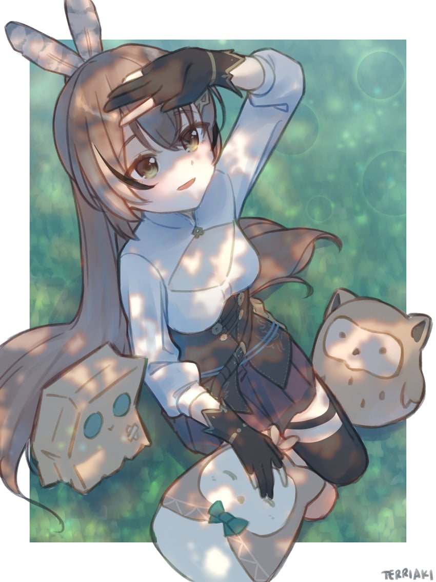 nanashi mumei, friend, hootsie, and hooman (hololive and 1 more) drawn by terriaki