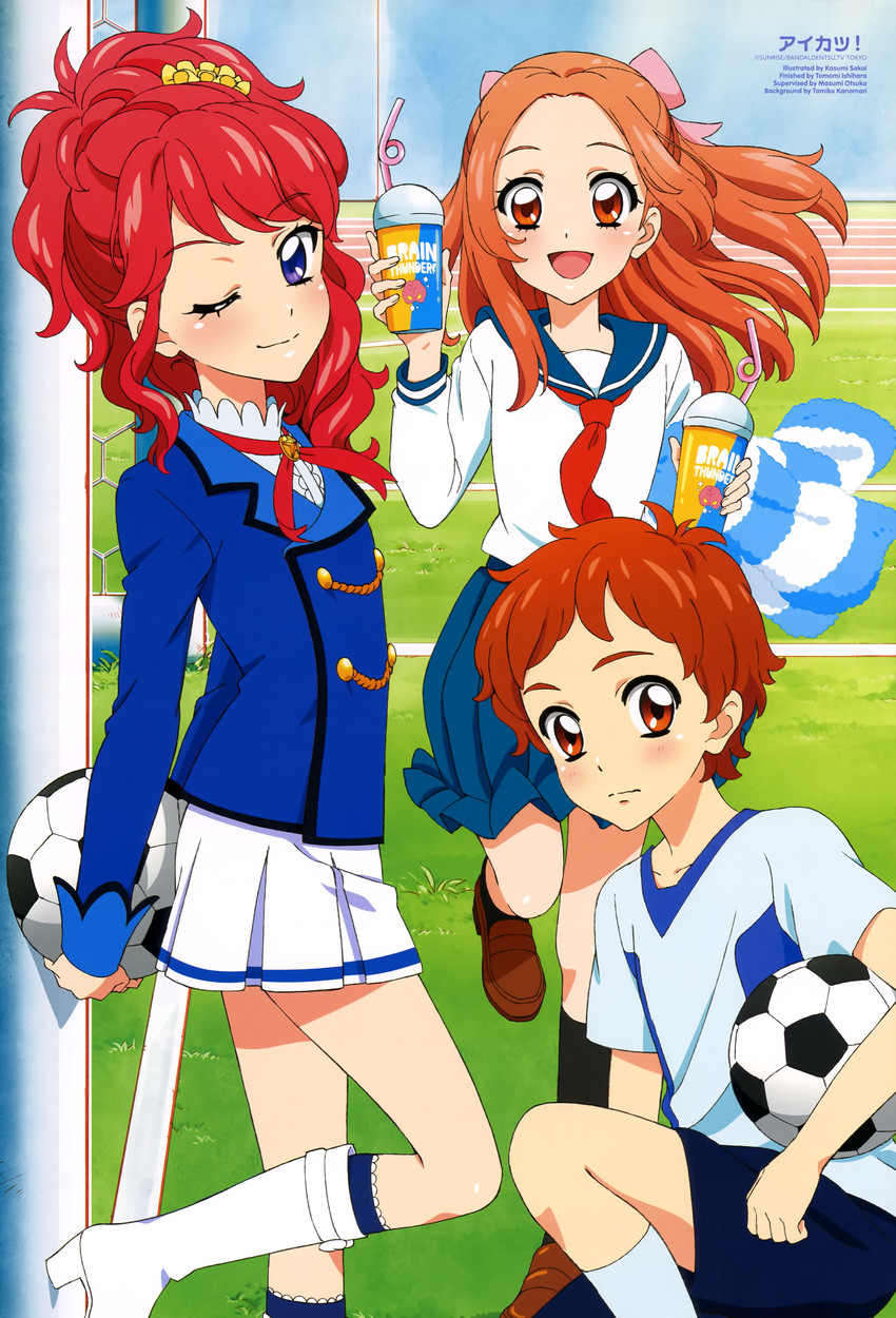 kurebayashi juri, otoshiro noel, and hoshimiya raichi (aikatsu! and 1 more) drawn by sobaco_(sobacocco)
