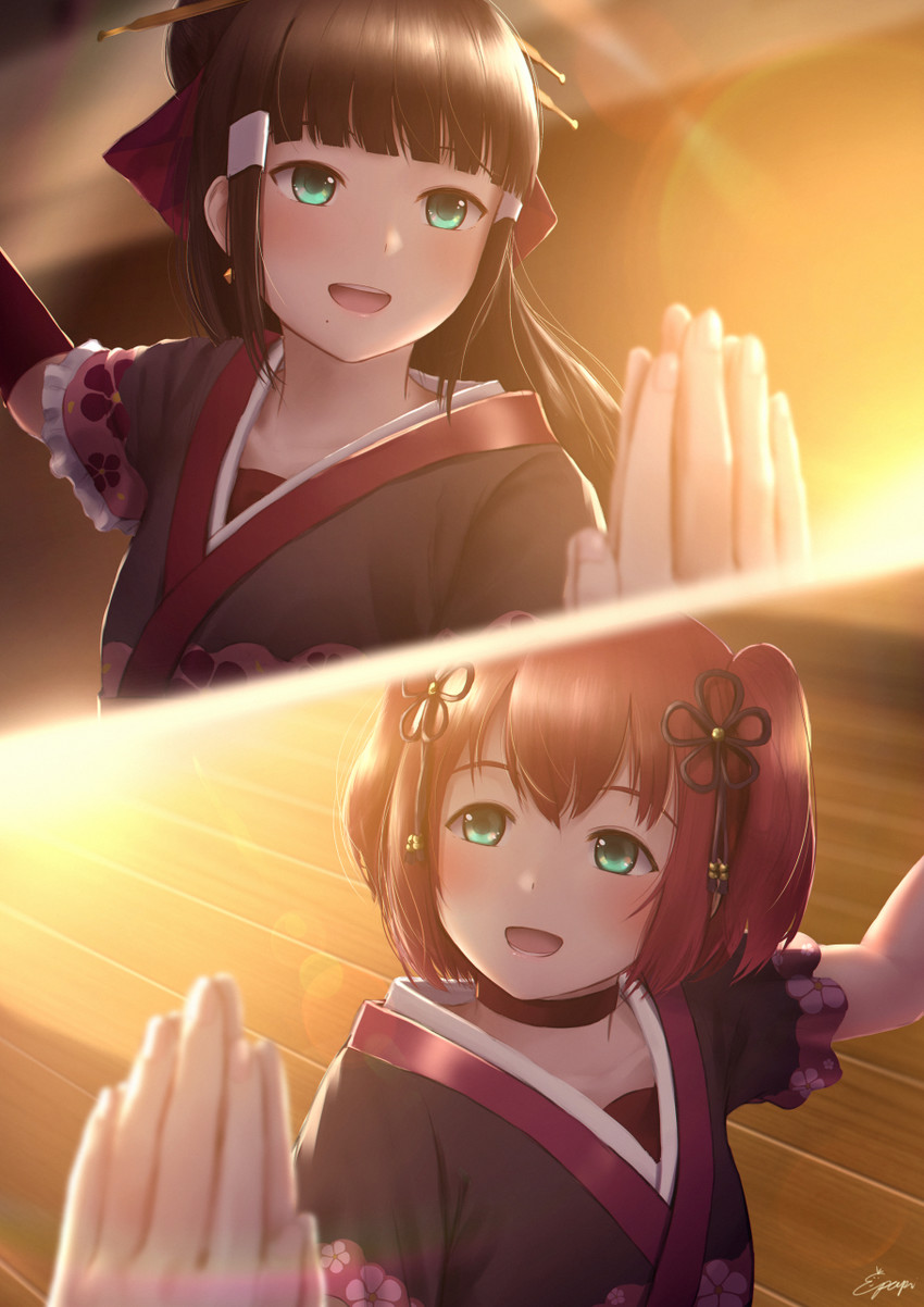 kurosawa dia and kurosawa ruby (love live! and 1 more) drawn by papi_(papiron100)