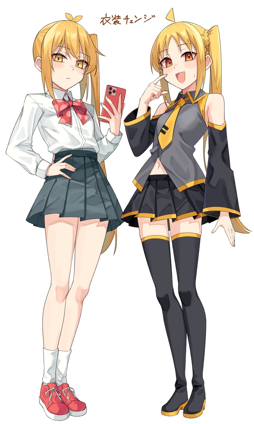 ijichi nijika and akita neru (vocaloid and 1 more) drawn by gukr4322