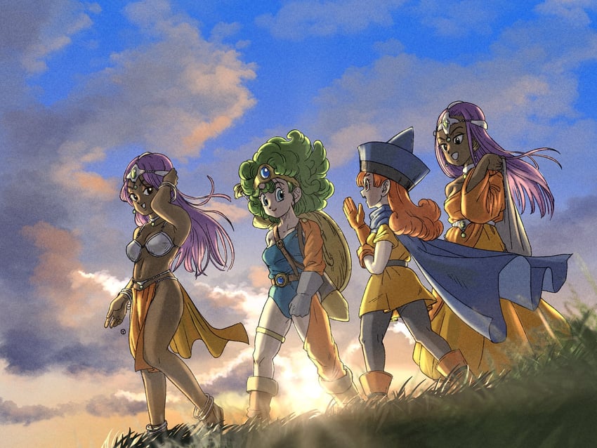 manya, alena, minea, and heroine (dragon quest and 1 more) drawn by yuto_sakurai