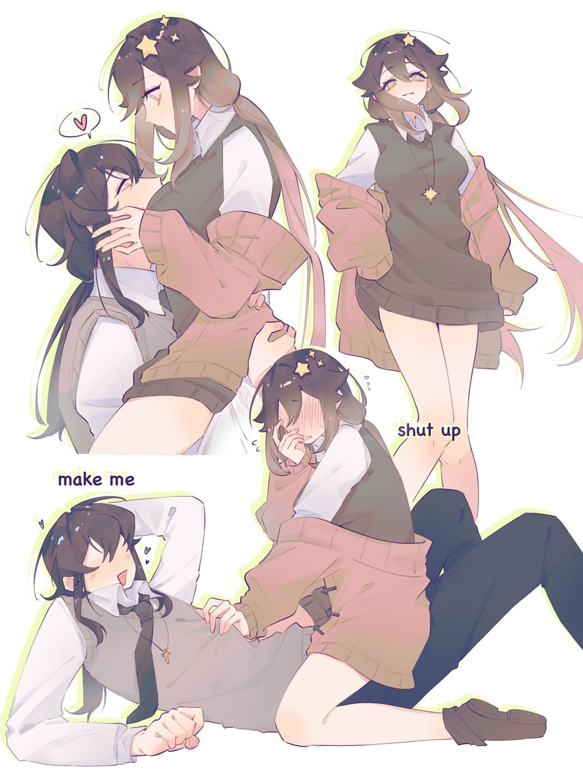 player character, sydney, and nora (degrees of lewdity) drawn by you_niao