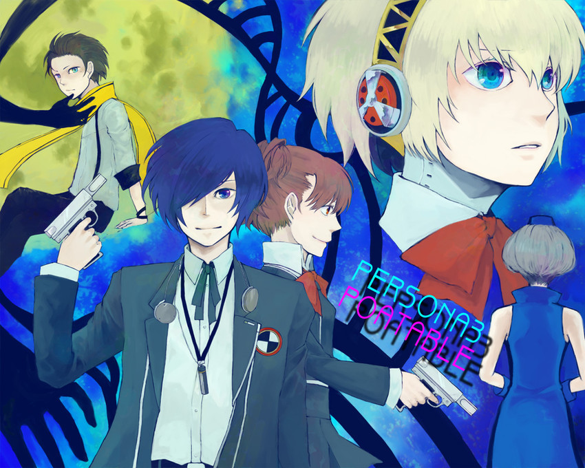 yuuki makoto, aigis, shiomi kotone, mochizuki ryouji, and elizabeth (persona and 2 more) drawn by easyd
