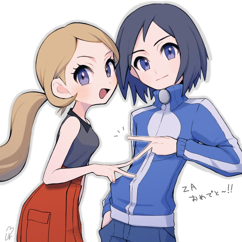 serena and calem (pokemon and 1 more) drawn by noi_(noi_pk27)