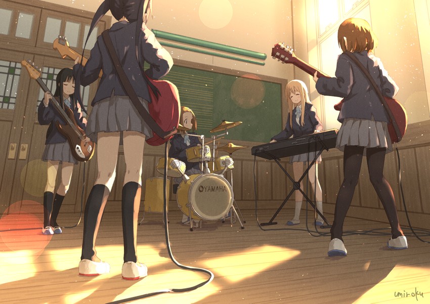 akiyama mio, nakano azusa, hirasawa yui, tainaka ritsu, and kotobuki tsumugi (k-on! and 1 more) drawn by umiroku