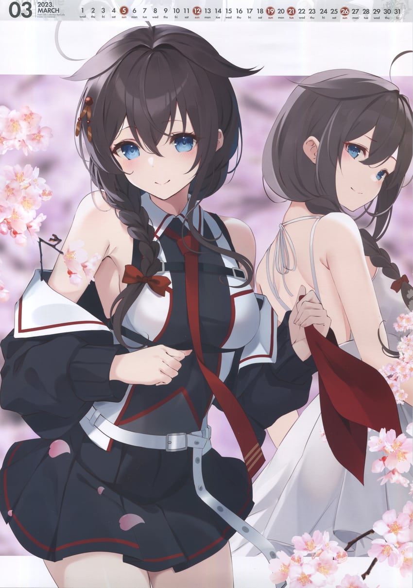 shigure, shigure kai ni, and shigure kai san (kantai collection) drawn by kujou_ichiso
