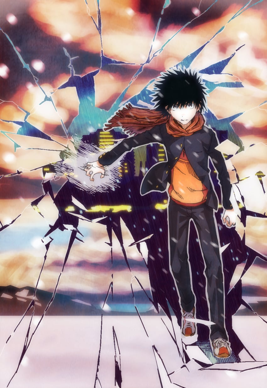 kamijou touma (toaru majutsu no index and 1 more) drawn by gazing_eye and haimura_kiyotaka