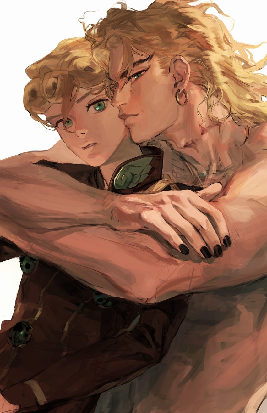 dio brando and giorno giovanna (jojo no kimyou na bouken and 2 more) drawn by jewangchobab