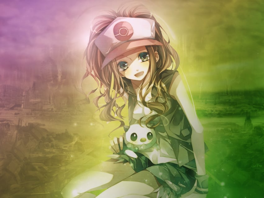 hilda and oshawott (pokemon and 1 more) drawn by mizoresyo