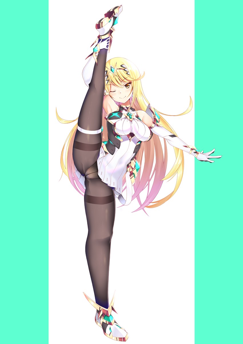 mythra (xenoblade chronicles and 2 more) drawn by daive