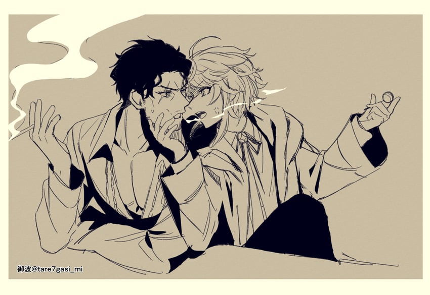 amemura ramuda and amayado rei (hypnosis mic) drawn by tare7gasi_mi