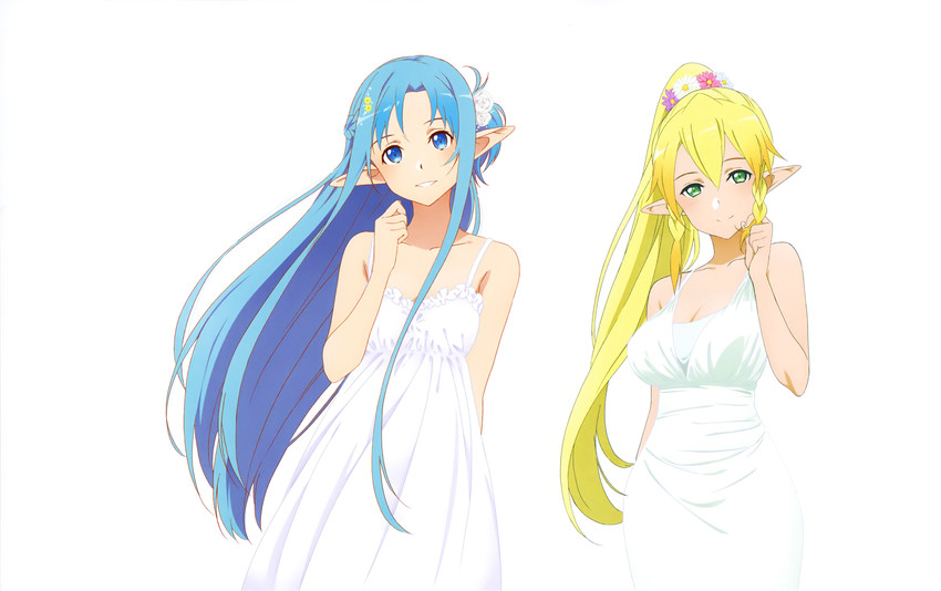 asuna and leafa (sword art online and 1 more)