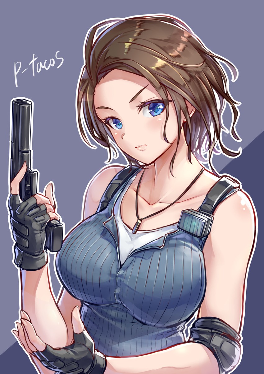 jill valentine (resident evil and 2 more) drawn by potato_tacos