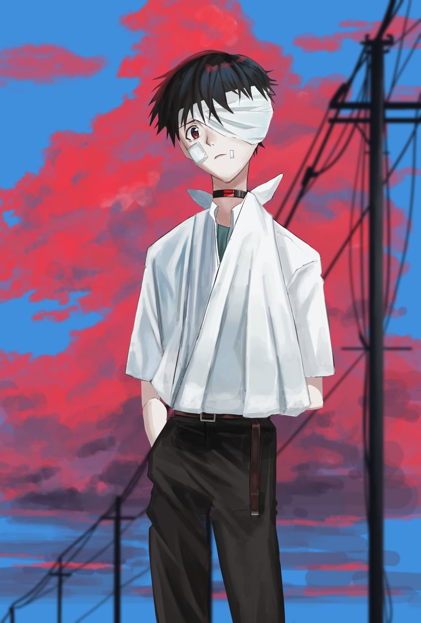ikari shinji (neon genesis evangelion and 1 more) drawn by sewe4724