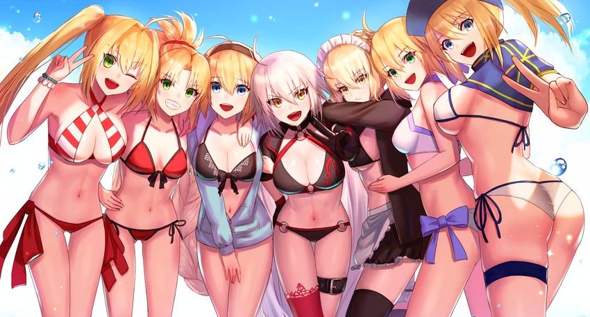 artoria pendragon, jeanne d'arc alter, nero claudius, jeanne d'arc, saber alter, and 2 more (fate and 1 more) drawn by dolce_(dolsuke)