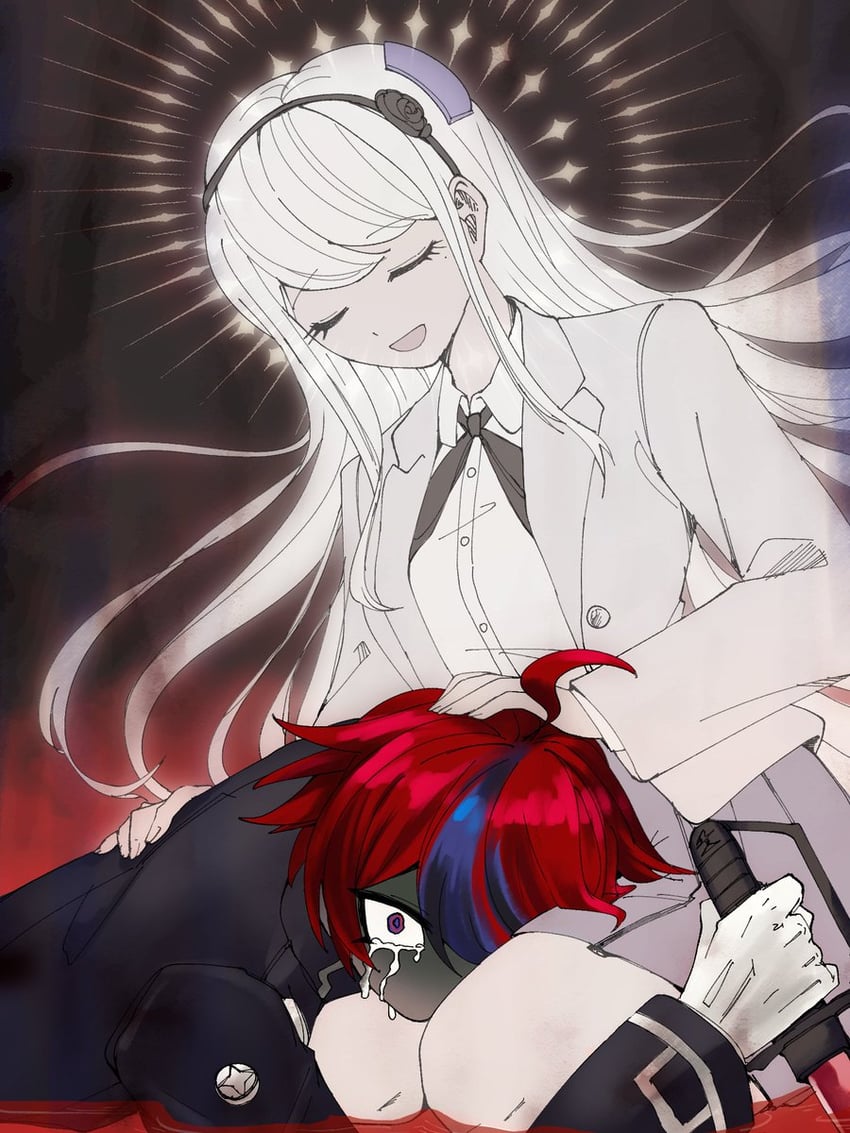 sumino takumi and kashimiya karua (the hundred line -last defense academy-) drawn by tkiura_runa