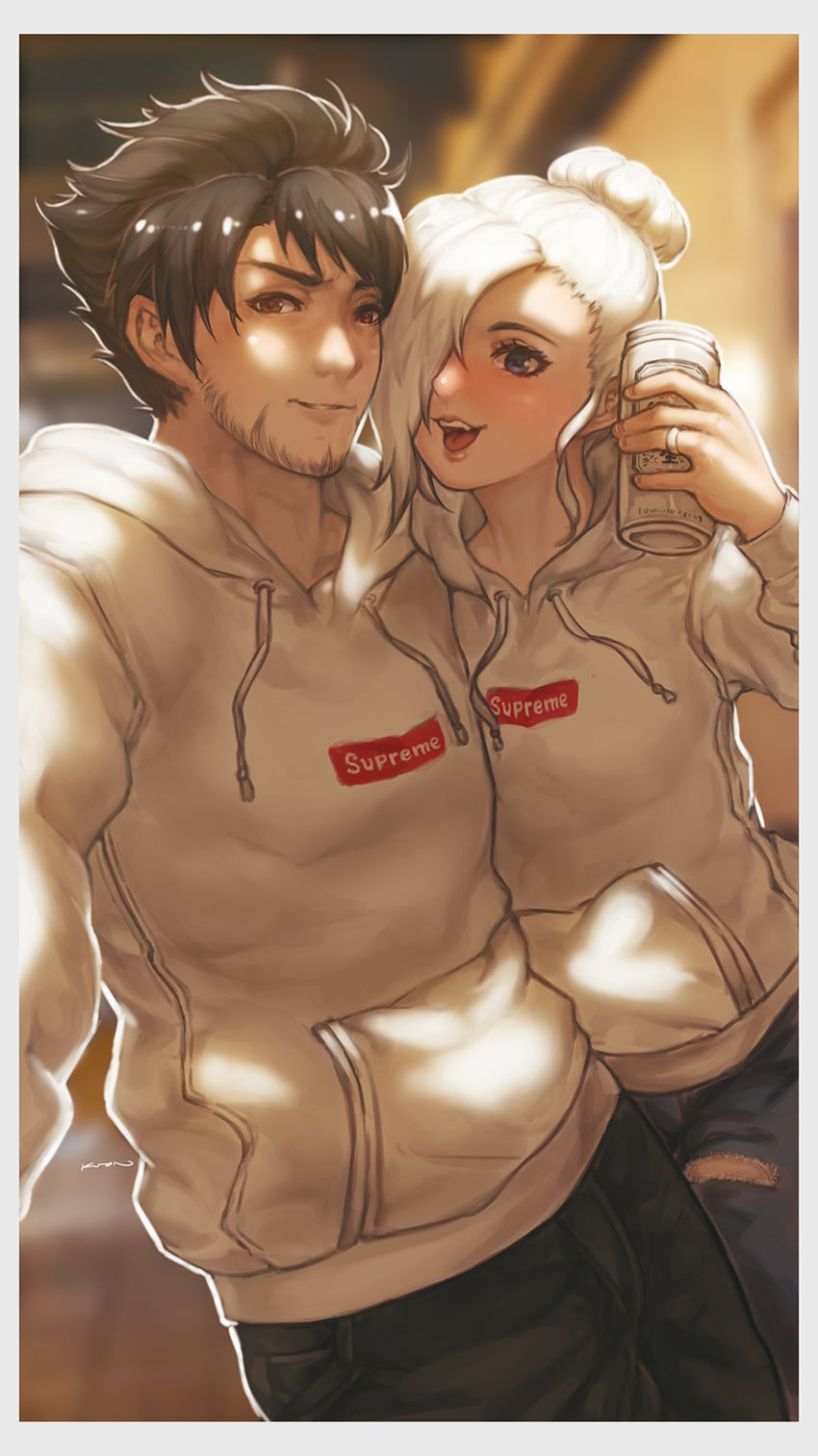 winter schnee and qrow branwen (rwby) drawn by kuon_(kwonchanji)